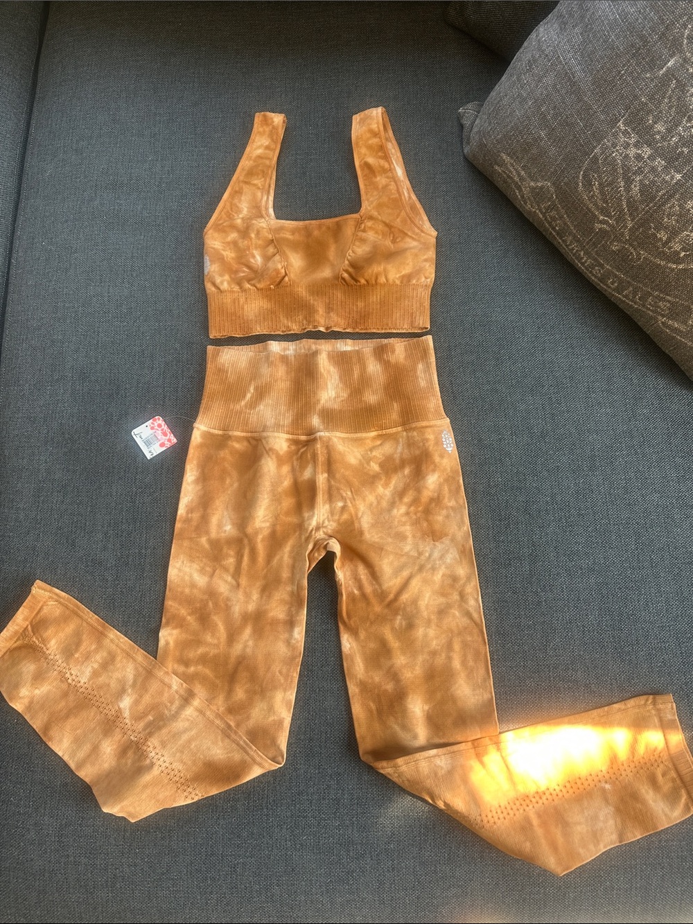 FP Movement by Free People Copper Tie-Dye Seamless Crop & High-Waist Leggings